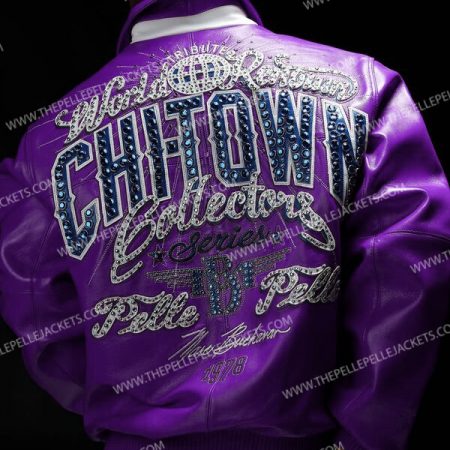 Chi-Town Pelle Pelle Purple Mens Leather Jacket