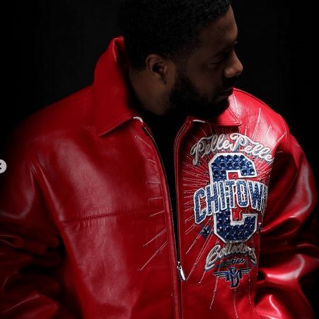 Chi-Town Pelle Pelle Red Leather Mens Jacket