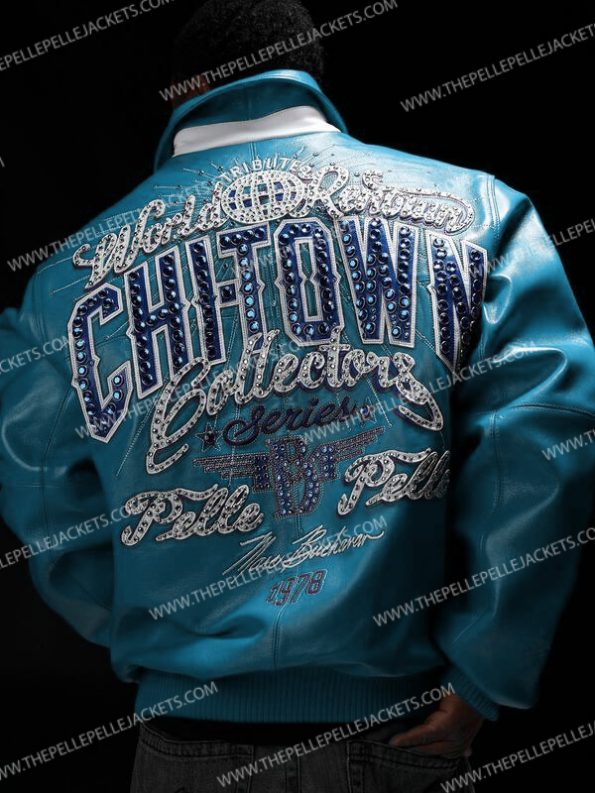 Chi-Town Pelle Pelle Turquoise Leather Jacket