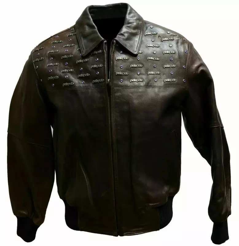 Brown Pelle Pelle Emblem Leather Jacket