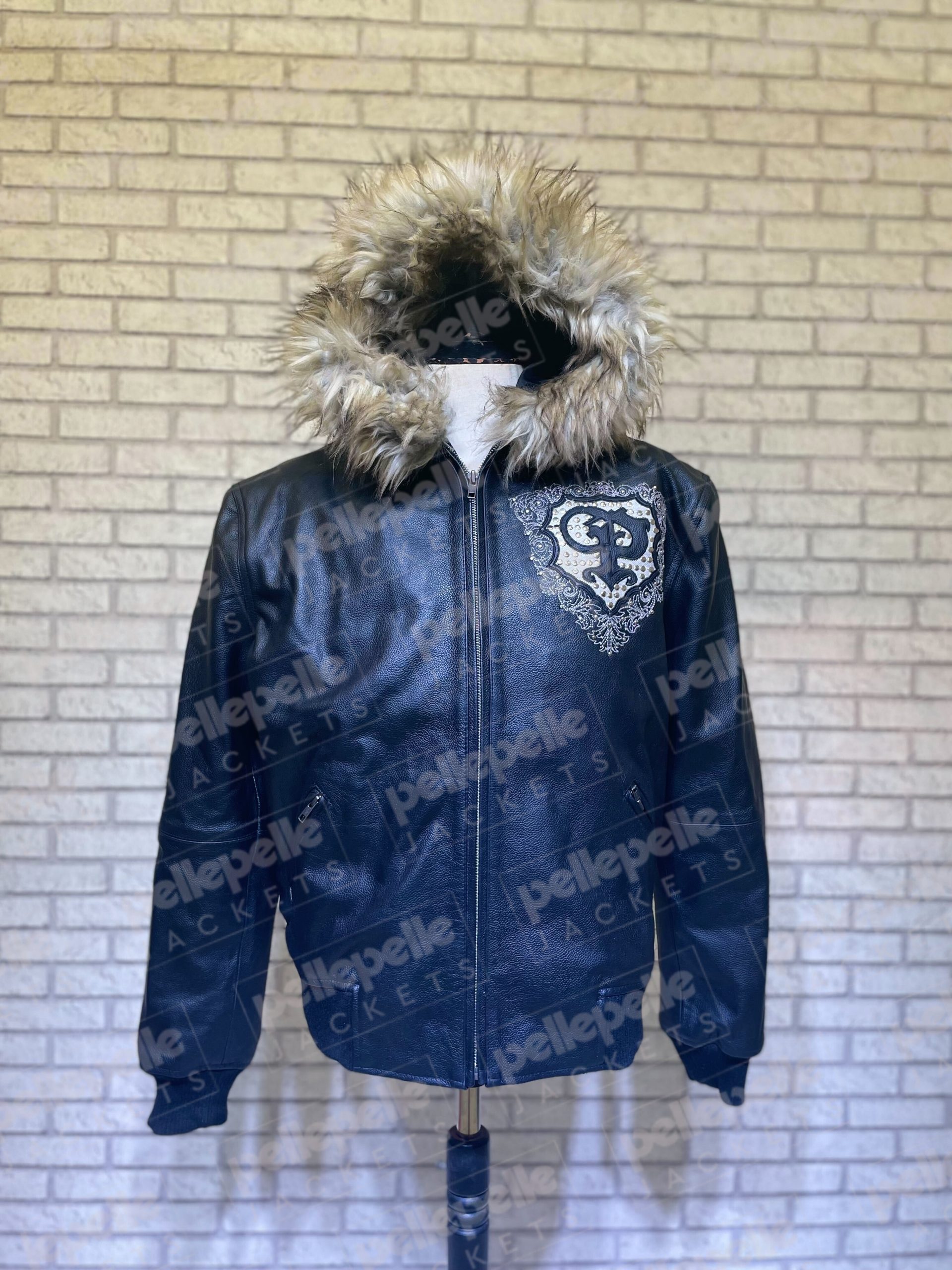 Pelle-Pelle-Black-PP-Crest-Fur-Hood-Leather-Jacket-scaled-1.jpg