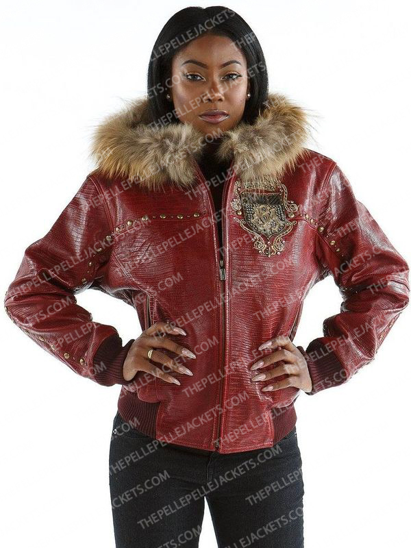 Pelle Pelle Womens Fortune Favors The Bold Red Jacket