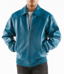 Pelle Pelle Mens Aqua Blue Leather Jacket