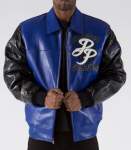 Soda Club Custom 78 Pelle Pelle Jacket Motor City Speed Shop Blue and Blacks