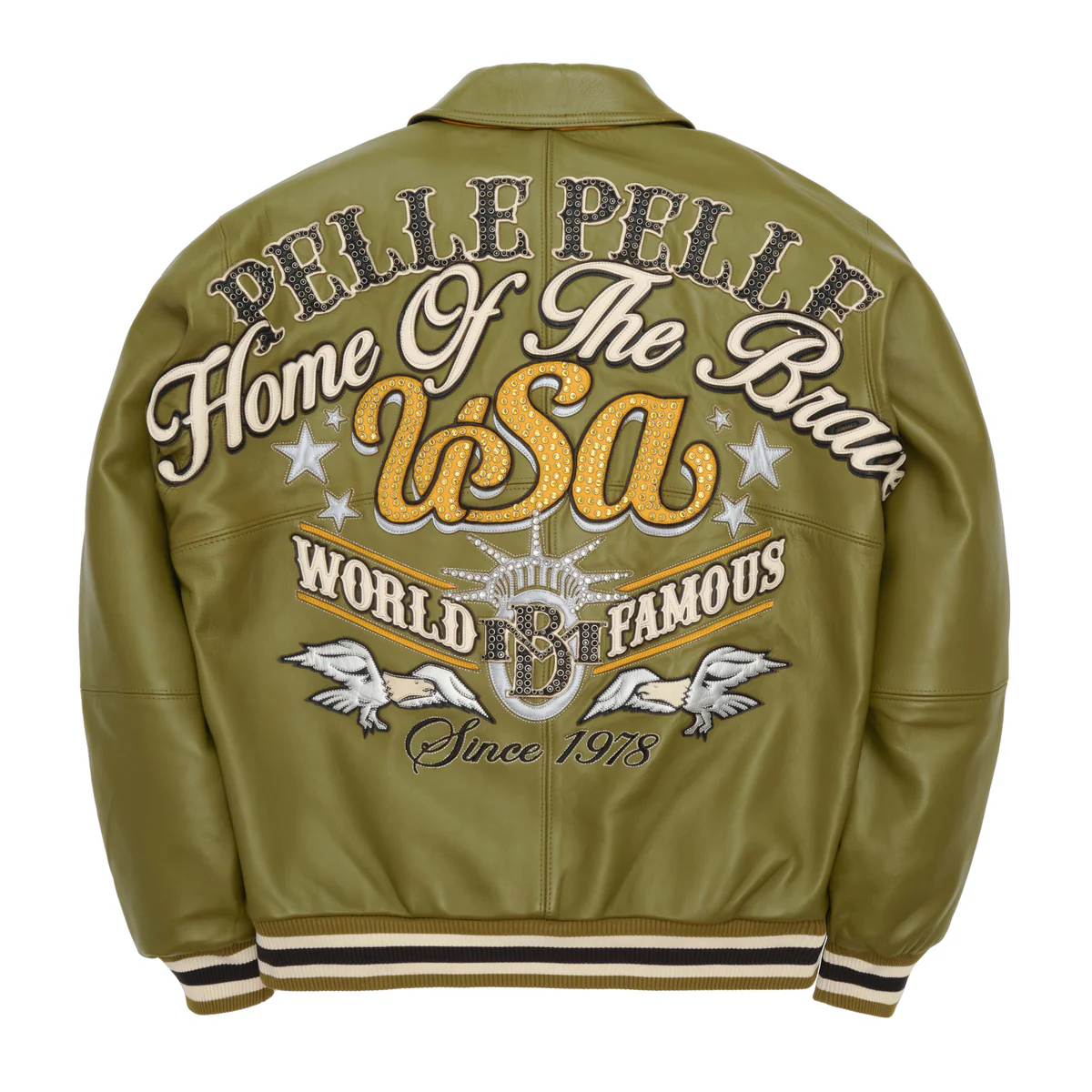 Pelle Pelle Stars And Stripes Olive Jacket