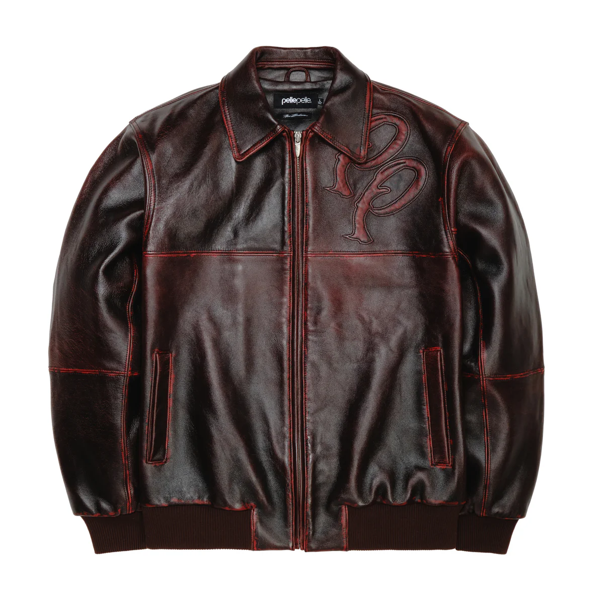 Two Tone Black & Red Pelle Pelle Jacket